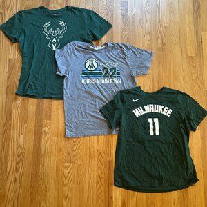 THREE Milwaukee Bucks Shirts- Fanatics, Homage, Nike